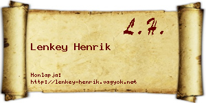 Lenkey Henrik névjegykártya